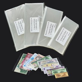 380 Pieces Dollar Bill Sleeves for Collectors – 4 Sizes Clear Paper Money Holders & Currency Sleeve, Paper Money Sleeves, Dollar Bill Keeper, Currency Collection Protector Covers