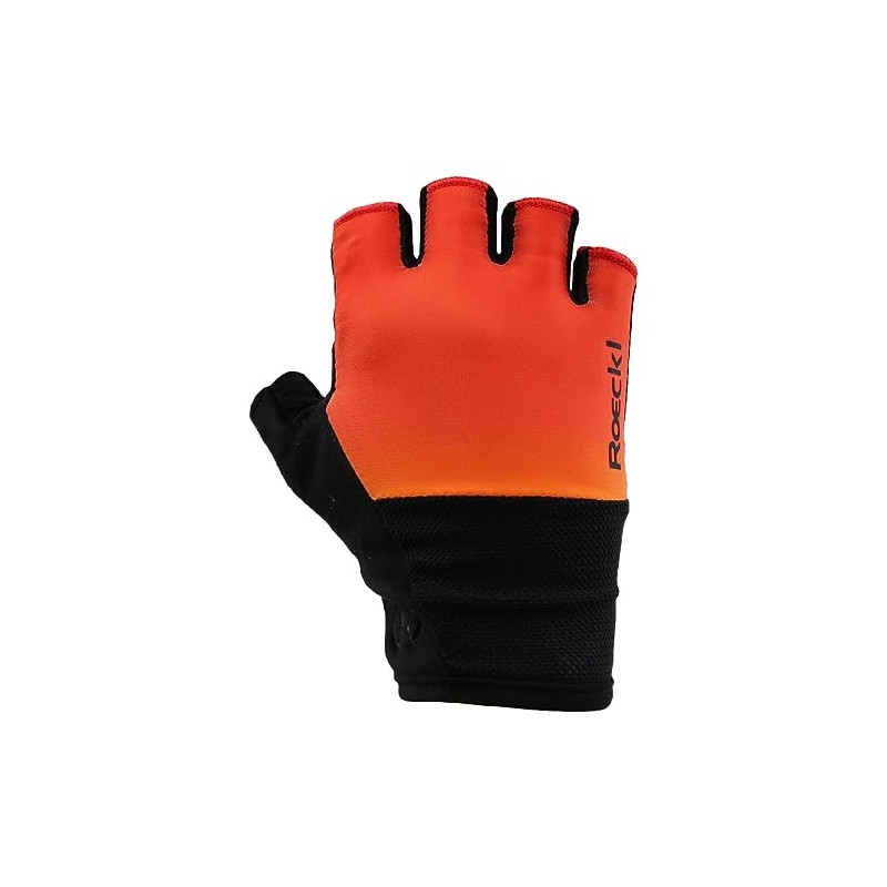 Roeckl Bruneck Cycling Gloves Short Orange/Black 2024: Size: 7.5