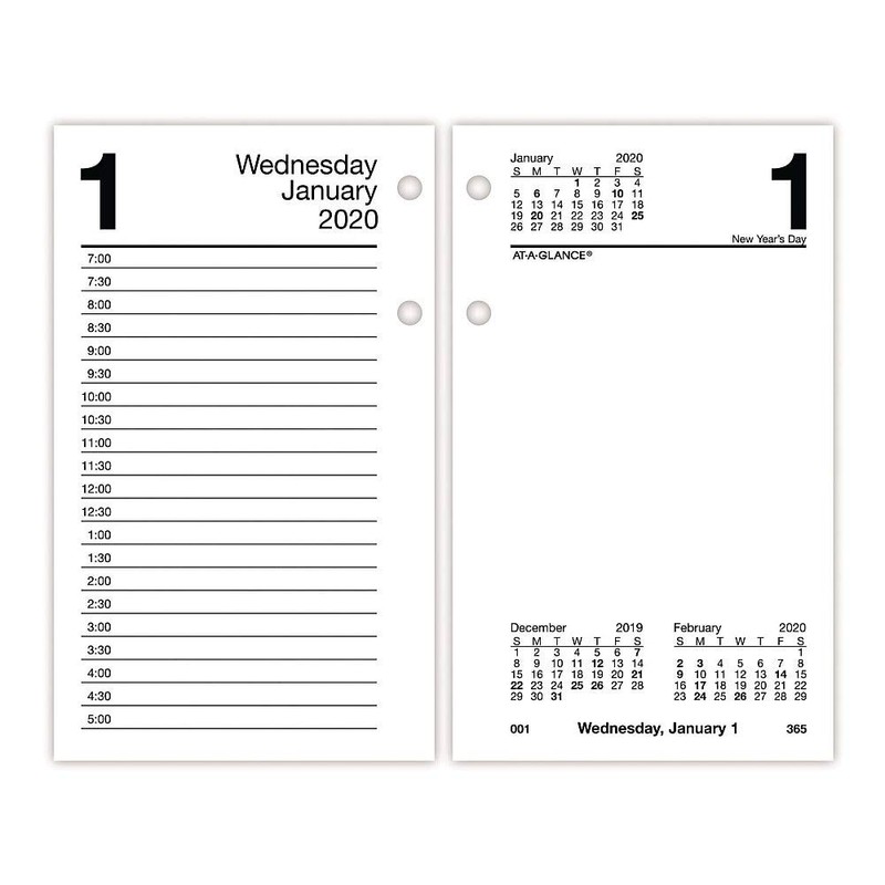 AT-A-GLANCE 2020 Daily Desk Calendar Refill with Monthly Tabs, 3-1/2"