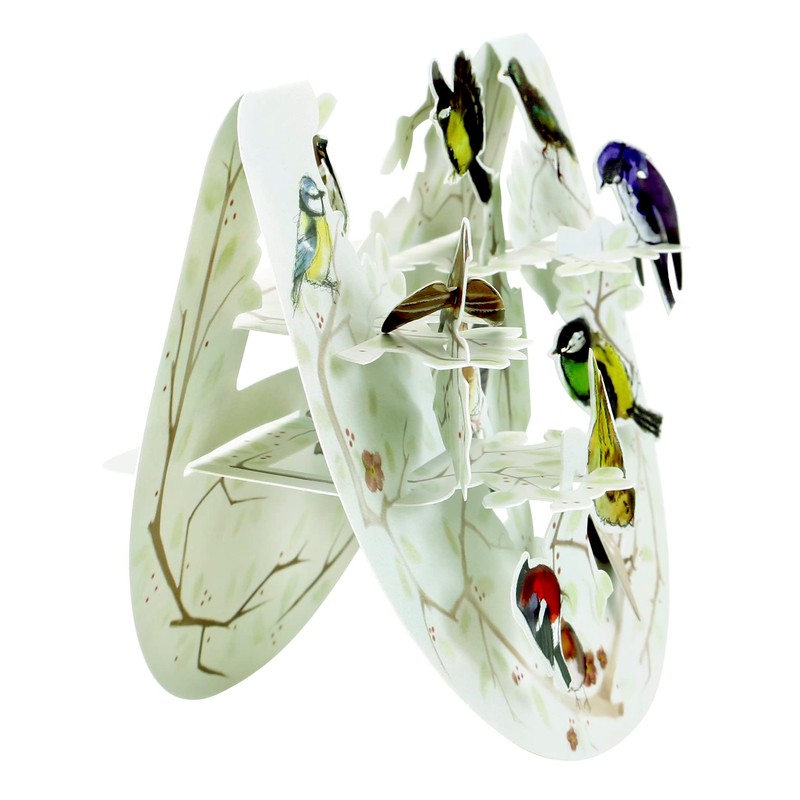 SANTORO Popnrock, 3D Pop Up Greeting Card - Garden Birds