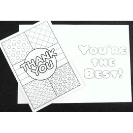 12 Color-In Birthday or Thank You Variety Packs - SEND IT MY WAY KIDS CARDS