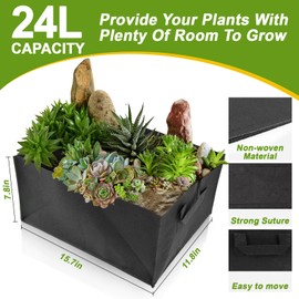 MAQIHAN Fabric Raised Garden Bag - 2 Pack Grow Bed Bags,Non-Woven Growing Container with Handles for Planting Vegetables Herbs Flowers Chilies,Outdoor Indoor,15.7X11.8X7.8In