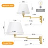 TRLIFE Dimmable Wall Sconce Plug in, Brushed Brass Wall Sconces