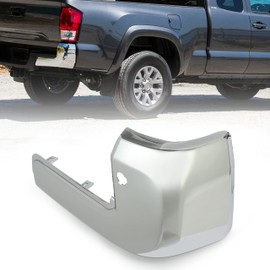Kojem Rear Bumper End Cap Compatible with 2016-2023 Toyota Tacoma Replacement for TO1105132 W/Sensor Hole Right Passenger Side Chrome