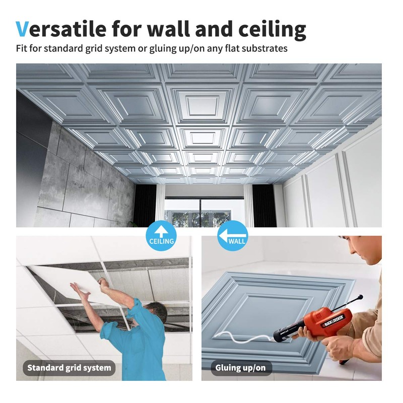 Art3d 24" x 24" (Pack Of 12) Wall Panel Square,