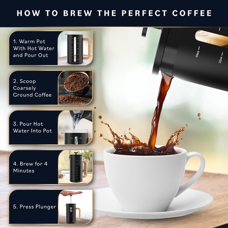 Home Hero French Press Coffee Maker - 34 oz Coffee