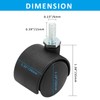suiwotin 4pcs 1 Inch Swivel Caster Wheels, M6 Threaded Stem