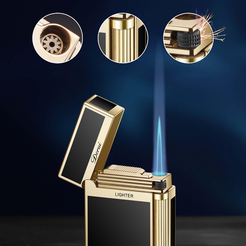 SNYYIAI Classic Lighter, Butanemetal Engraving Jet Torch Lighter, Side Slide