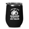 Snowboard Black Wine Tumbler 12oz - i just want -