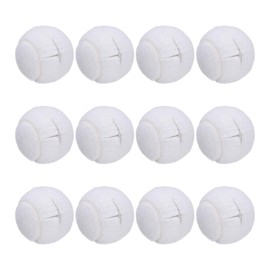 sourcing map 12 Pcs Precut Walkers Tennis Balls, Universal Precut Glide Balls Walkers Accessories Glides for Furniture Legs and Floor Protection, White