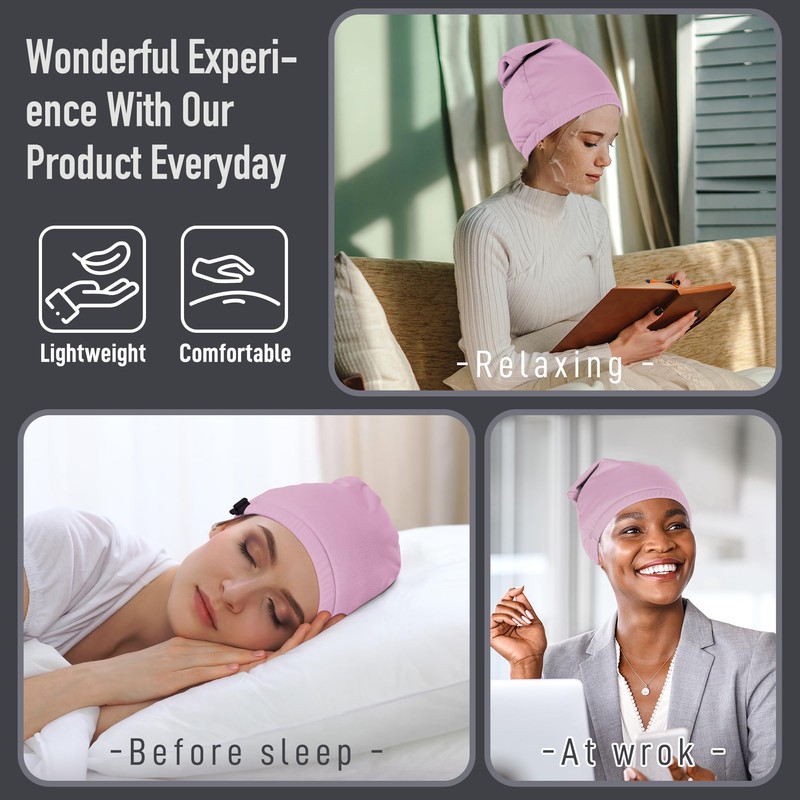 Castor Oil Pack Wrap for Head,Elastic and Reusable Head mask