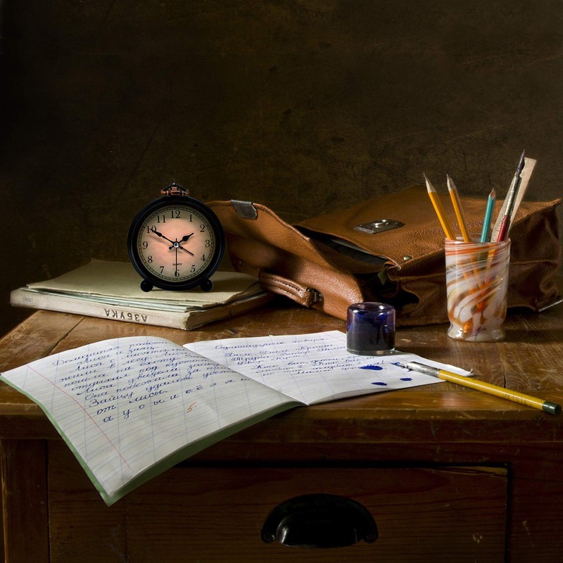 TooTa ヴィンテージレトロアナログ目覚まし時計 4インチ チッキング 小さな時計 ナイトライト付き 電池式 シンプルデザイン リビングルーム 寝室