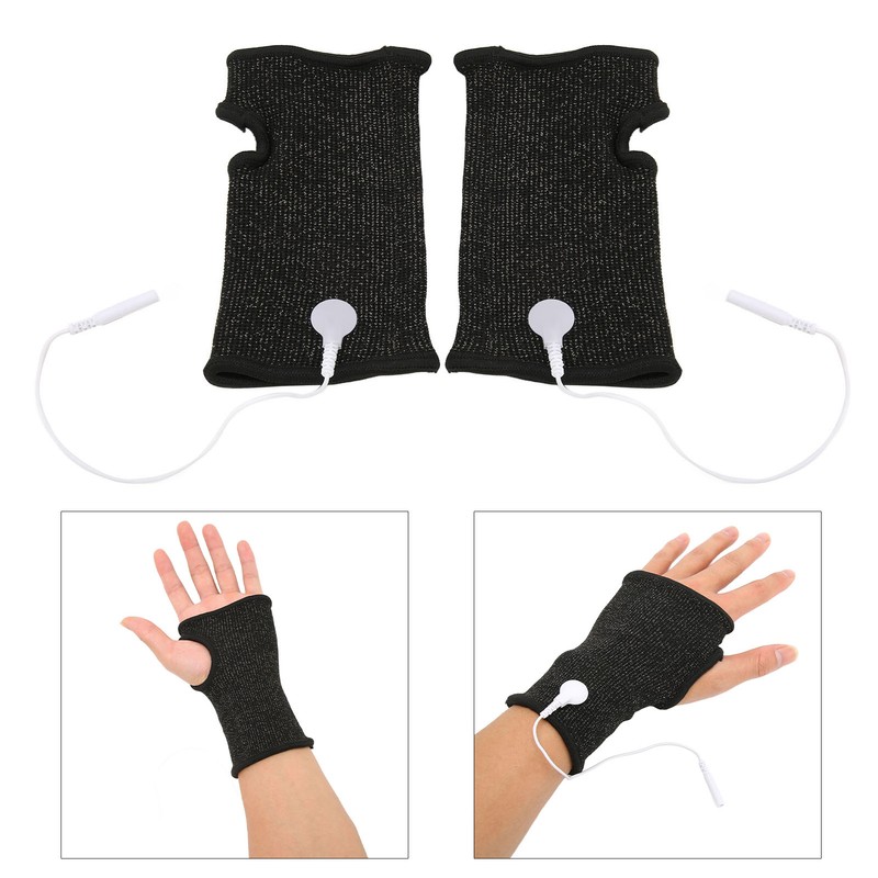 2pcs Conductive Wristband Reduce Pain Swelling Silver Fiber Elastic for
