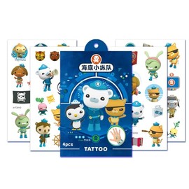 Temporary Tattoos,4 Sheets 100+ Patterns Anime Tattoo Stickers Waterproof Removable, Birthday Party Bag Filler