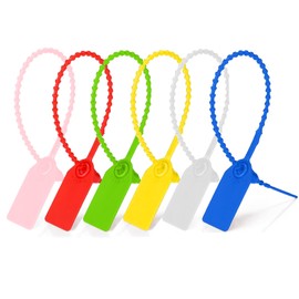 120 Pcs Security Tags Plastic Security Seals Cable Tie Labels, Secure Anti-Tamper Seals Self Locking Zip Ties Pull Tags 250mm Length