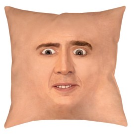 Dwelling in Fantasy Creepy Cage Face Throw Pillow (18 inches)