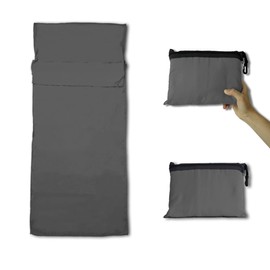 JIVELER Lightweight Inner Shruff, Zipper, Sleeping Bag Included, Storage Bag, Inner Sheets, Camping Liner, Travel Sheets, Ultra Lightweight, Sleeping Bag, Backpacking, Hiking, Outdoors, Sleeping in Cars, Staying in a Cabin, Hotels, Hostels, Travels, Disa