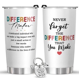 20 Oz Tumbler Difference Maker Gift, Making A Difference Gifts, Thank You Tumbler - Christmas, Birthday Gifts For Women, appreciation gifts for Boss, Leader, Employee, Coworkers, Teachers