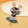 2pcs Rhinestone Bunny Rabbit Brooch Pin Women Girls Crystal Jewelry