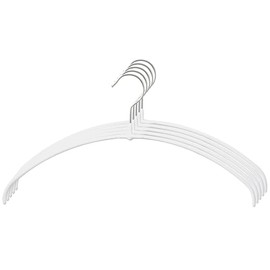 MAWA x Seiei Original Laundry Hangers Air Round Short Lily White 5 Piece Set 120797 Round Curved Type Width Short Size Non Slip Hanger Rust Resistant Stainless Steel Hooks