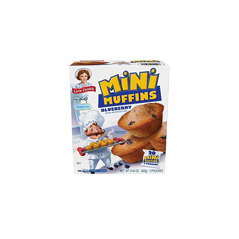 Little Debbie Blueberry Mini Muffins, 20 Travel Pouches of Bite