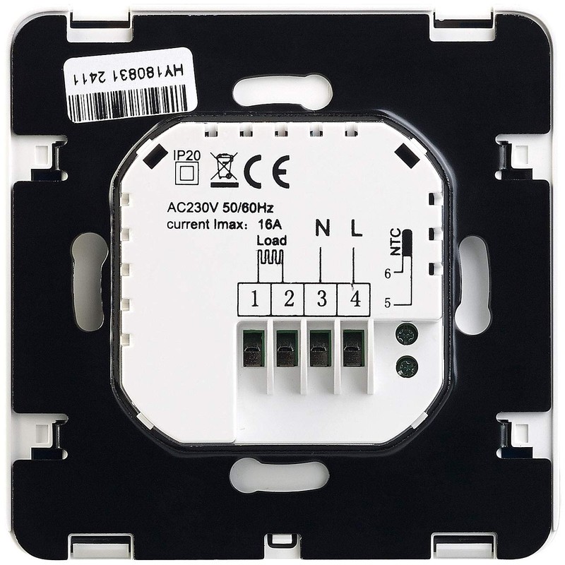 revolt Flush-Mounted Room Thermostat: Set of 2 Wall Thermostats for