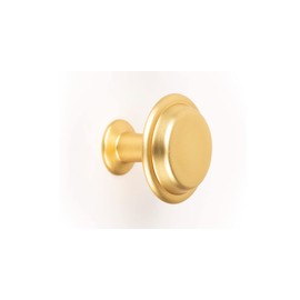 Gedotec Designer Furniture Knobs, Brushed Gold Vintage Cabinet Knobs, Pack of 1, Antique Country Furniture Handles, Distressed Look, Matte, Design Knob Diameter 40 mm, Round Furniture Knob Including