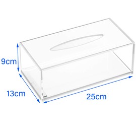 HIIMIEI Acrylic Tissue Box Cover Clear Tissue Holder Napkin Dispenser for Home Office Restaurant