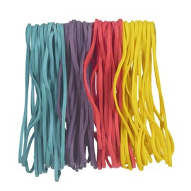 ZIIYAN Large Rubber Bands, 140 Pcs Colored Long Rubber Bands, Big Rubber Bands, Giant Rubber Bands, File Rubber Bands, Elastics Bands, Heavy Duty Rubber Bands for Office, Home and kitchen, 7x1/8 inches, 4 Assorted Colors