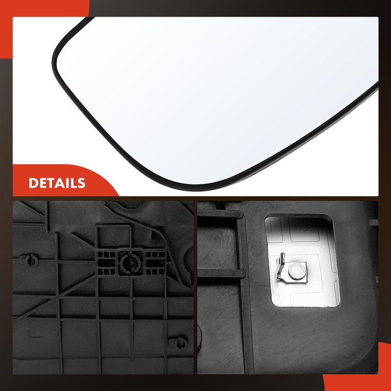 A-Premium Heated Mirror Glass with Backing Plate Compatible with Ford
