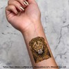 Azeeda 4 x 'Sitzender Löwe' Temporäre Tattoos - Wasserfest, Hautfreundlich