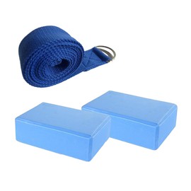 Kisangel Yoga Blocks Stretch Belt Set High Density Eva Yoga Pilates Accessory Kit
