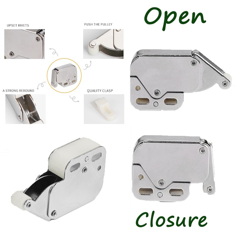 Srup Pack of 4 Spring Catch Mini Push Lock Automatic