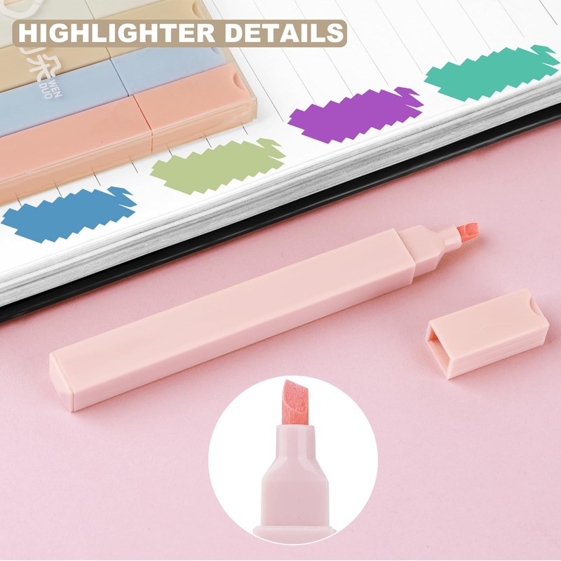 GOTFUN Pack of 12 Pastel Highlighter Pens, Marker Pastel Aesthetic