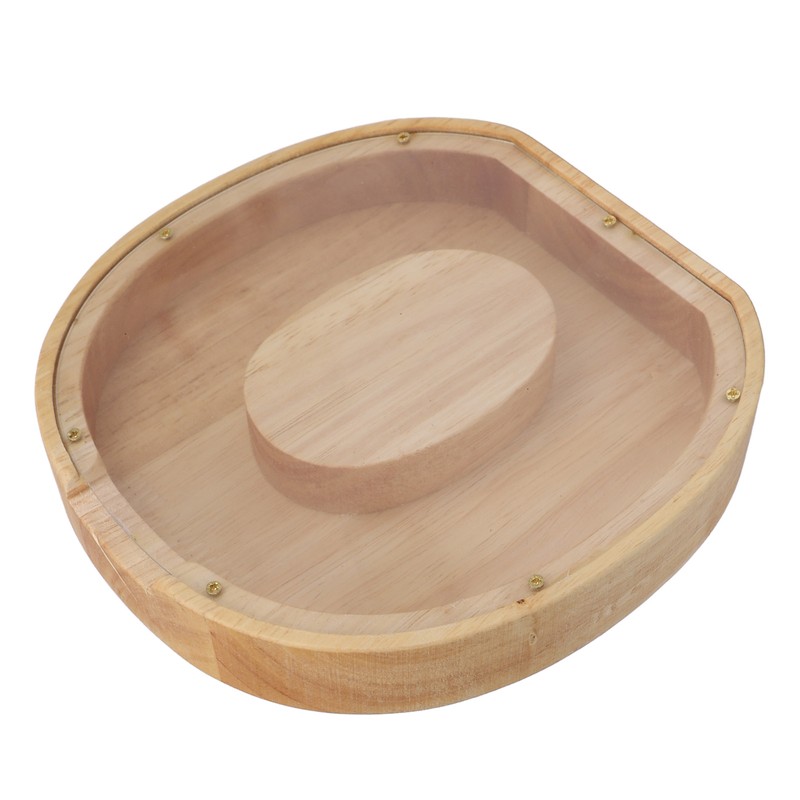 Letter Shaped Piggy Bank Wooden Transparent Panel Portable O Shaped