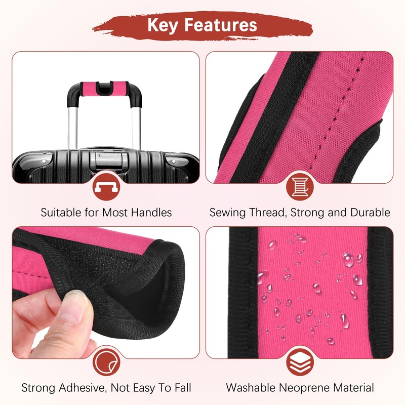 TIXIPEM Luggage Handle Wrap [5PCS] - Neoprene Luggage Identifiers Hollow
