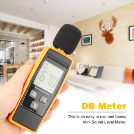 Digital Sound Level Meter, Portable Sound Level Meter, 30 dB to 130 dB Noise Level Meter with LCD Display, A/C, Weighted for DIY, Factories and Roads