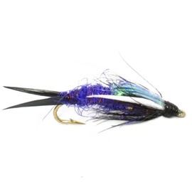 The Fly Fishing Place Double Bead Purple Psycho Prince Nymph Fly Fishing Flies - 6 Flies Hook Size 10