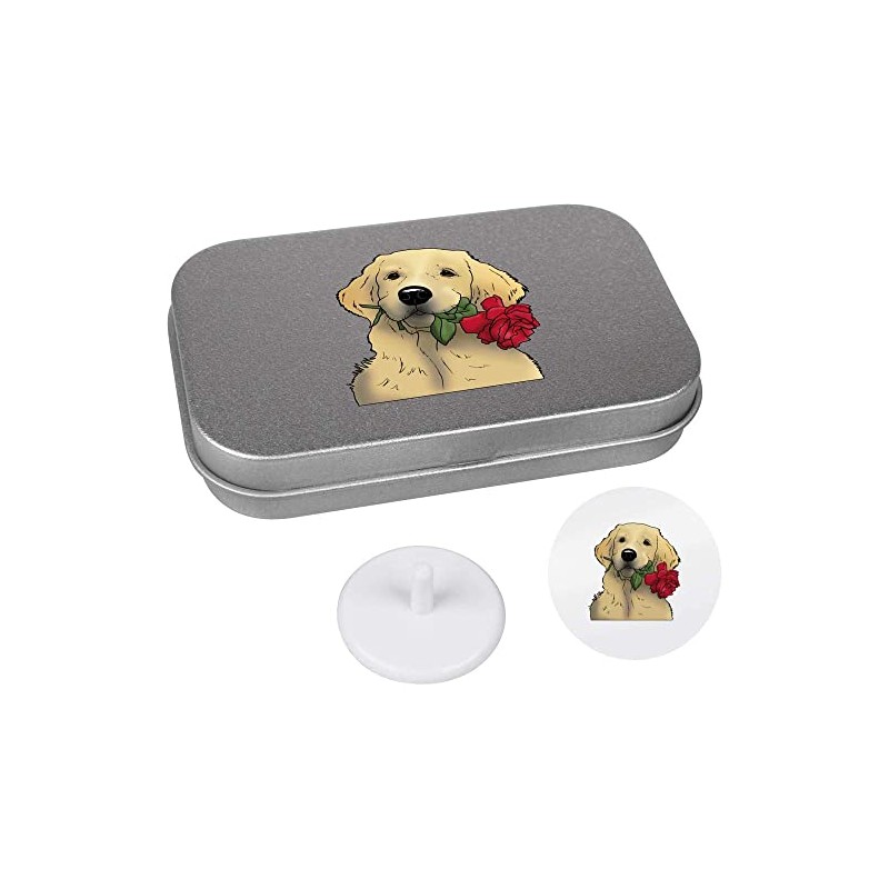 Azeeda 'Golden Retriever & Rose' Golf Markers Gift Set (GO00048199)