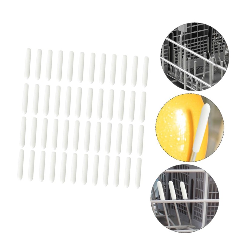 Artibetter 200pcs Dishwasher Protector White shelfs rerack Cover caps for