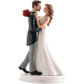 dekora - Figura de Novia y Novio para Tarta de Boda, Color Negro y Blanco, 20 cm