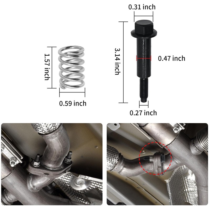 Saihisday Spring Bolt Kit Exhaust Spring Bolt Fix Repair Kit
