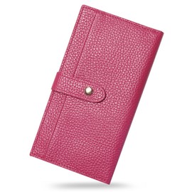 Hakata no Mori Leather Women's Long Wallet, Thin Genuine Leather, Slim Wallet, Easy to Use, Small Long Wallet, Bi-Fold, Compact, Large Capacity, Lightweight, Coin Purse, Men's, Card, Vertical Storage