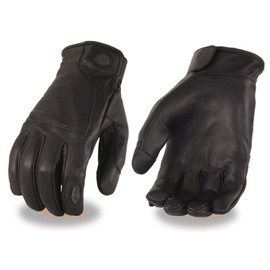 Milwaukee Men's Motorcycle Led Finger Lights blk Leather Gloves with Touch Screen Fingers (XX-Large)