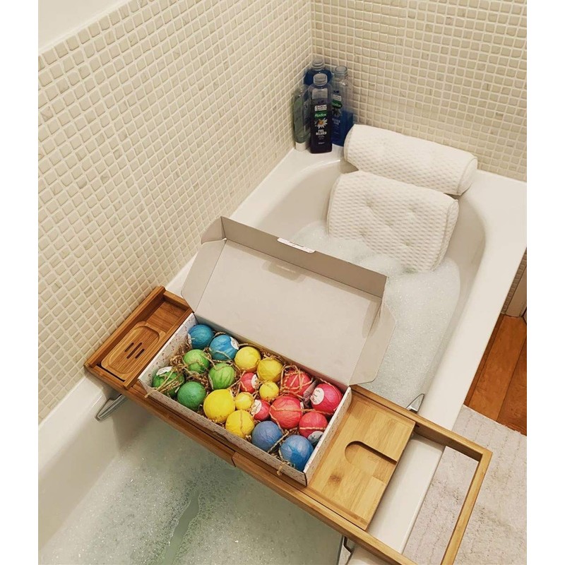 AIRMFJI Bath Pillow, Bath Pillow, 4D Breathable Mesh, Soft, Suction