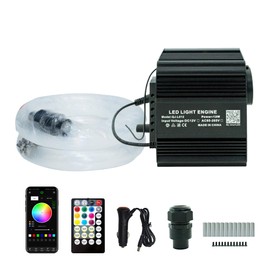 Goldgecko 12W RGBW Twinkle&Meteor 2 in 1 LED Fiber Optic Starlight Headliner kit with Remote/Bluetooth APP Controlled for Car/Home (240pcs Meteor+450pcs*0.03in*9.8ft)