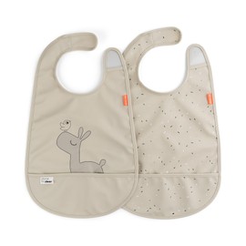 Done by Deer Lalee Sand Bib w/Velcro 2-Pack - Waterproof, easy to clean, with food catching pocket - Perfect for stress-free mealtime with little ones!
