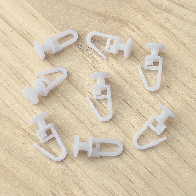 120 PCS White Plastic Curtain Hooks – Glider Hooks for
