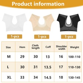 YushengTai 3er Pack Achselpads Damen Underarm Pads Weste Schweißabsorbierendes Unterhemd Protection Against Sweat Stains Atmungsaktiv Integrierte Spitze, M (Schwarz, Weiß, Beige)