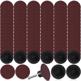 Newwiee 150 Pieces 2 Inch Sanding Discs 240 Grit Roll Lock Discs Die Grinder Sanding Disc for Surface Prep Strip Grind Polish Finish Burr Rust Paint Removal Red